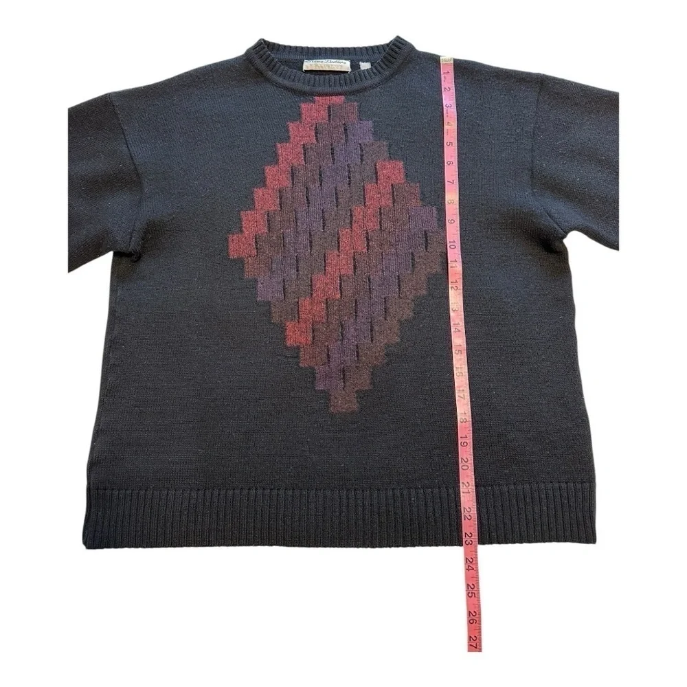 Klauss Boekler Vintage 90s Sweater Crew Neck Wool Blend Pullover Black - Medium - Picture 7 of 7